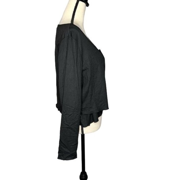 BP Black Scoop Neck Button Front Long Sleeve Sweater Women's Plus Size 3X - Picture 3 of 8